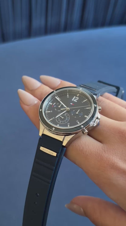 Tommy Hilfiger Silver & Blue Multifunction Watch - 1782281