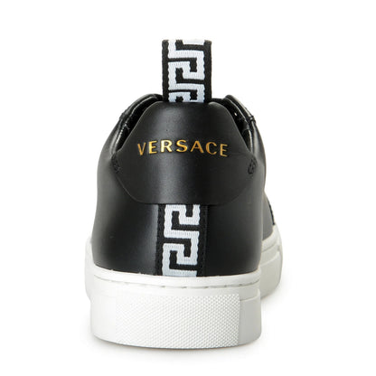 Versace Women's Black Leather Medusa Logo Sneakers