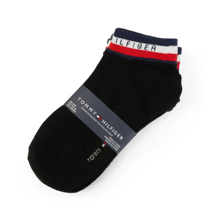Tommy Hilfiger Flag Logo 3-Pack Socks - BLK