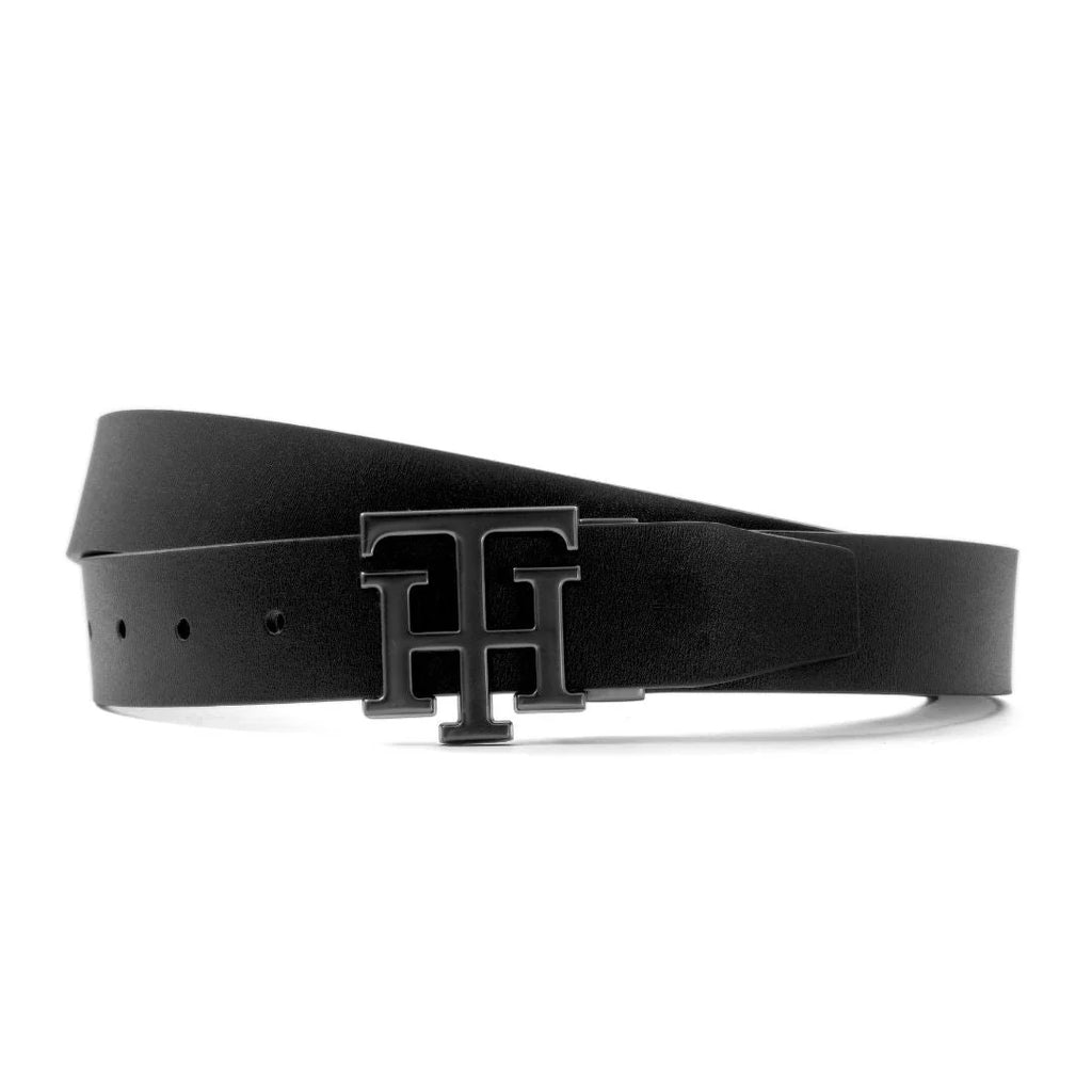 Tommy Hilfiger Monogram Logo Reversible Leather Belt – Black/Brown