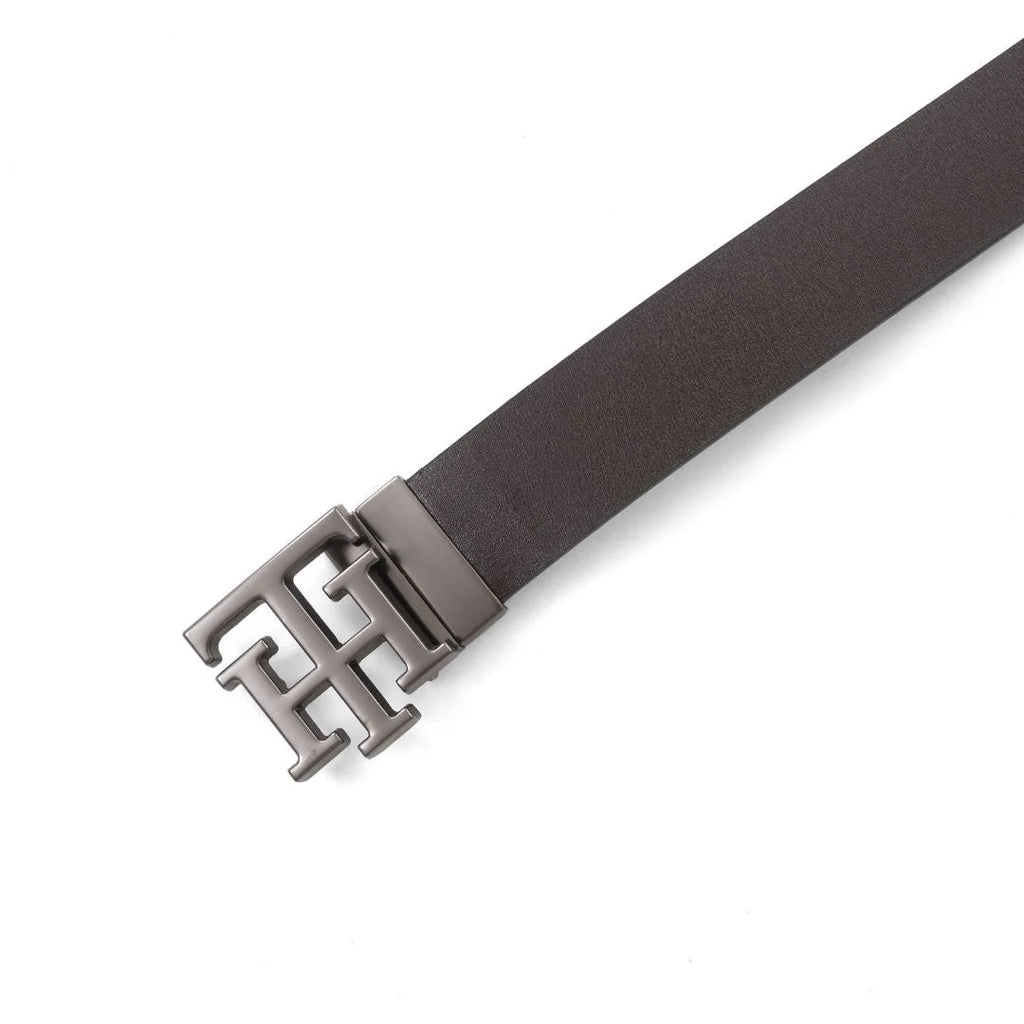 Tommy Hilfiger Monogram Logo Reversible Leather Belt – Black/Brown