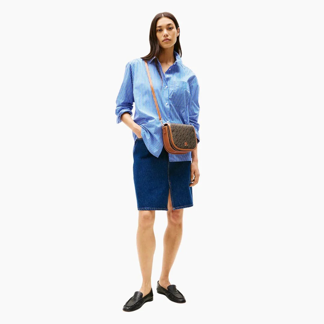 Tommy Hilfiger TH Monoplay Crossbody Saddle Bag - BRN